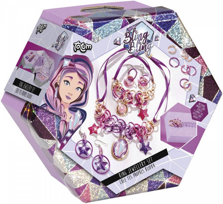 Totum Maak Je Eigen Sieraden Meisjes Paars/roze 16 delig