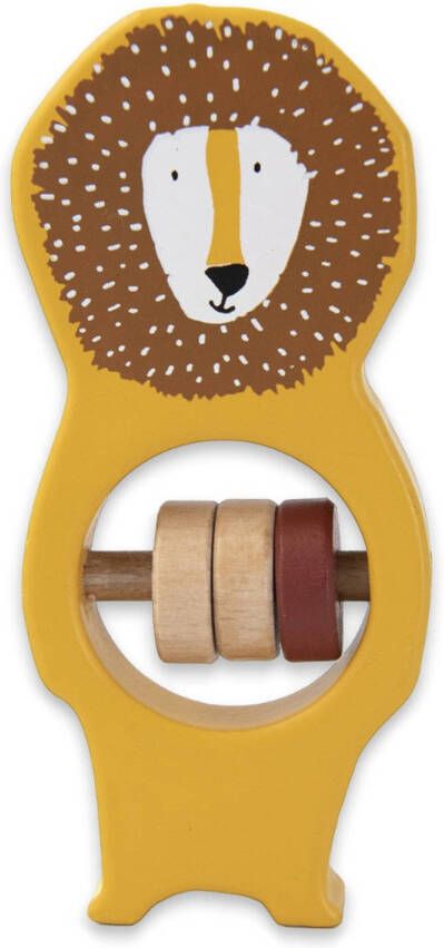 TRIXIE Baby Accessoires Wooden rattle Mr. Lion Geel