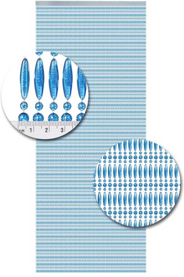 Kralen Vliegengordijn Blauw Recht