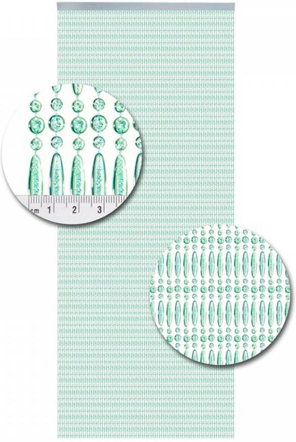 Kralen Vliegengordijn Turqoise Recht