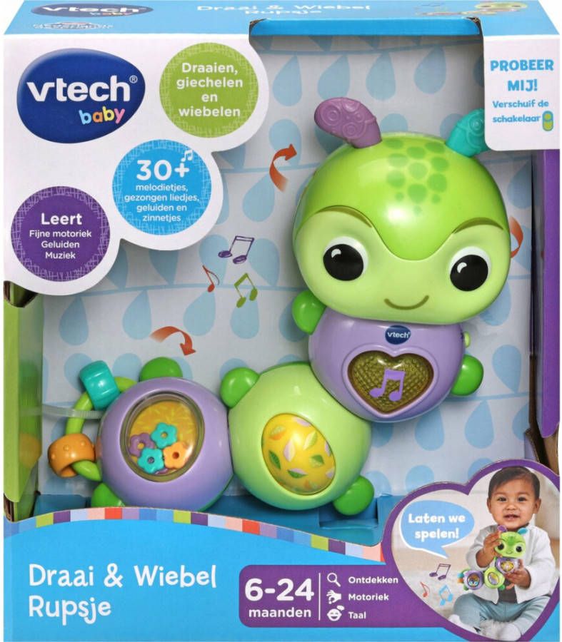 VTech Speelfiguur Draai & Wiebel Rupsje Junior Groen/paars