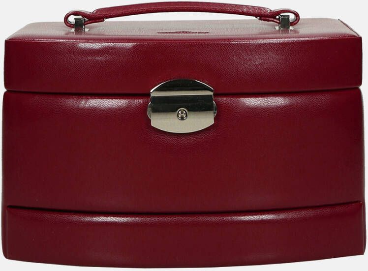 Windrose Merino Jewellery Box with Automatic Drawer red