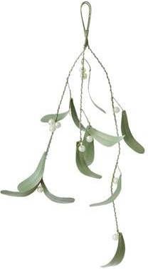 Bungalow metalen mintkleurige mistletoe 30 cm