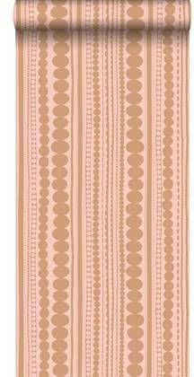 Esta Home ESTAhome behang kralen perzik roze en glanzend koper bruin 128823