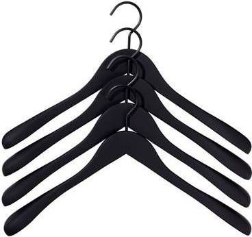 HAY Soft Coat Wide Hanger Kleerhanger Zwart set van 4