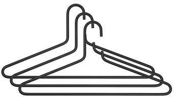 Spinder Design Senza Kledinghanger 6 Zwart(Set Van 3 )