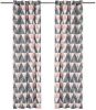 VidaXL Gordijnen met metalen ringen 2 st 140x245 cm katoen grijs roze online kopen