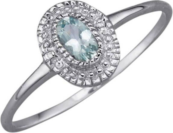 KLiNGEL Damesring met aquamarijn en diamant Blauw