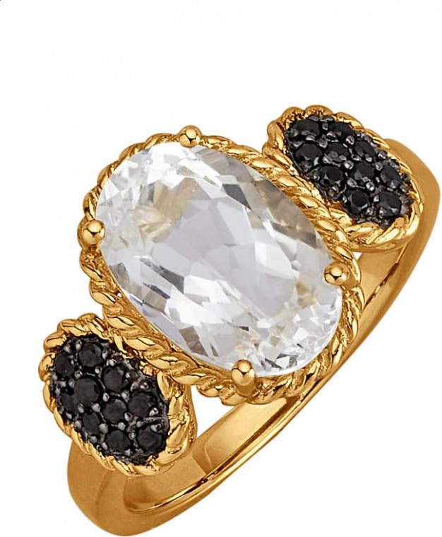 KLiNGEL Damesring met bergkristal Goudkleur