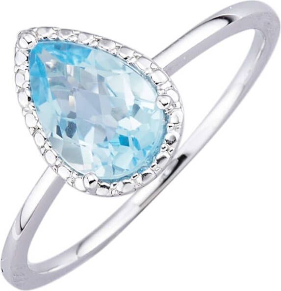 KLiNGEL Damesring met blauwtopaas Blauw
