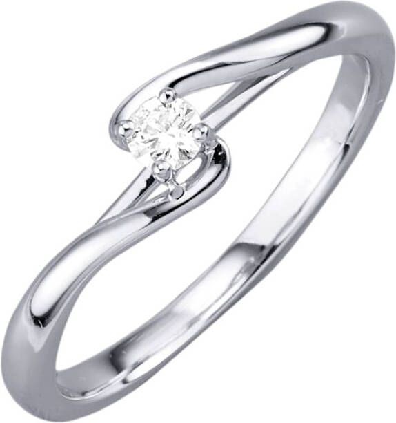 KLiNGEL Damesring met briljant Witgoudkleur