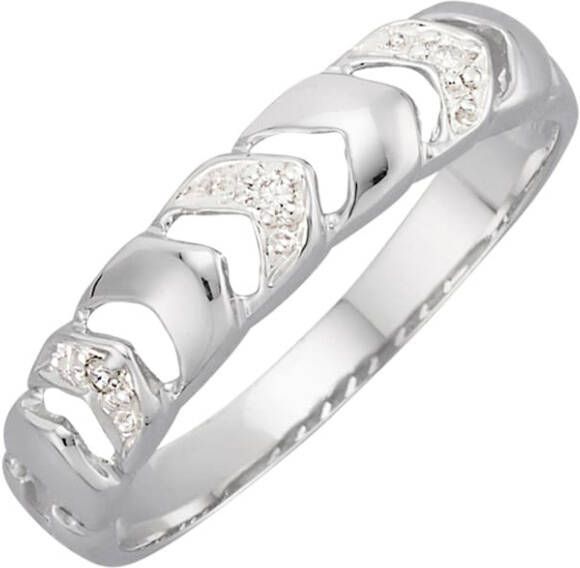 KLiNGEL Damesring met diamanten Witgoudkleur