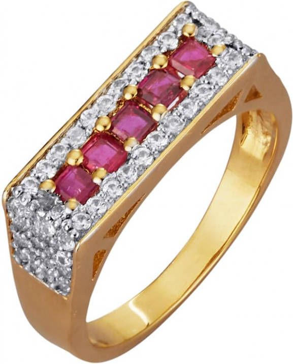 KLiNGEL Damesring met robijn Goudkleur