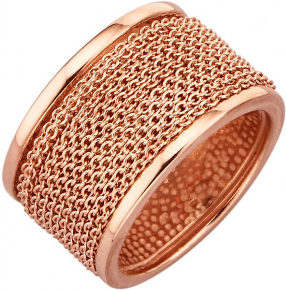 KLiNGEL Damesring van rood verguld zilver Roodgoudkleur