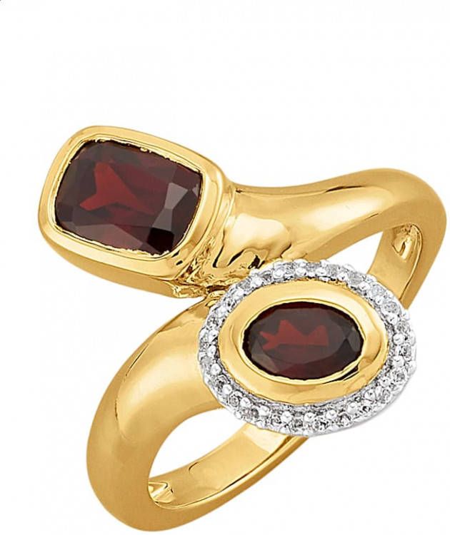 KLiNGEL Damesring van verguld zilver Rood