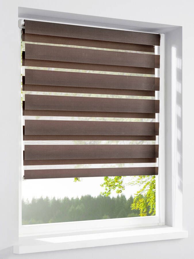 Dubbel rolgordijn in bruin van heine home