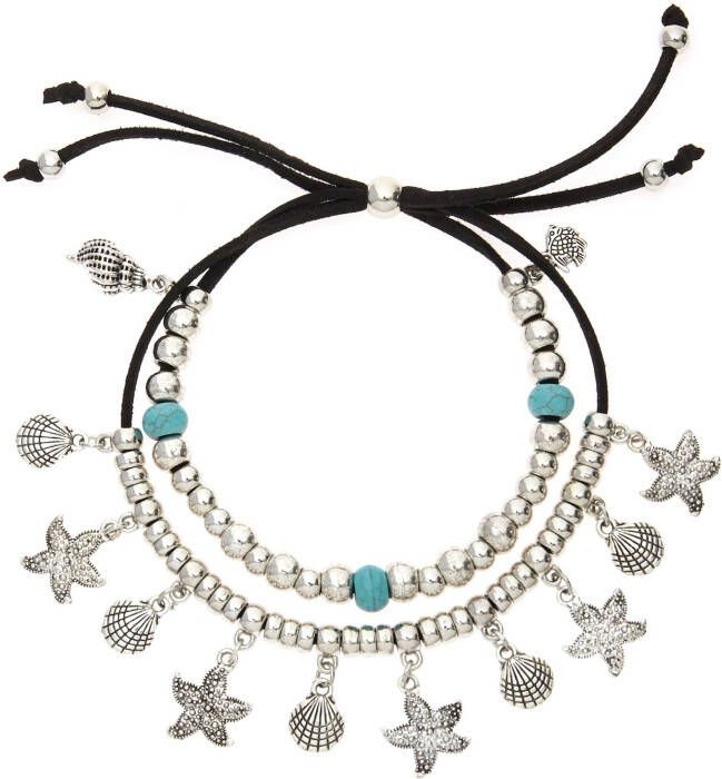 Voetketting met hanger in zwart/zilverkleurig/turquoise van LASCANA