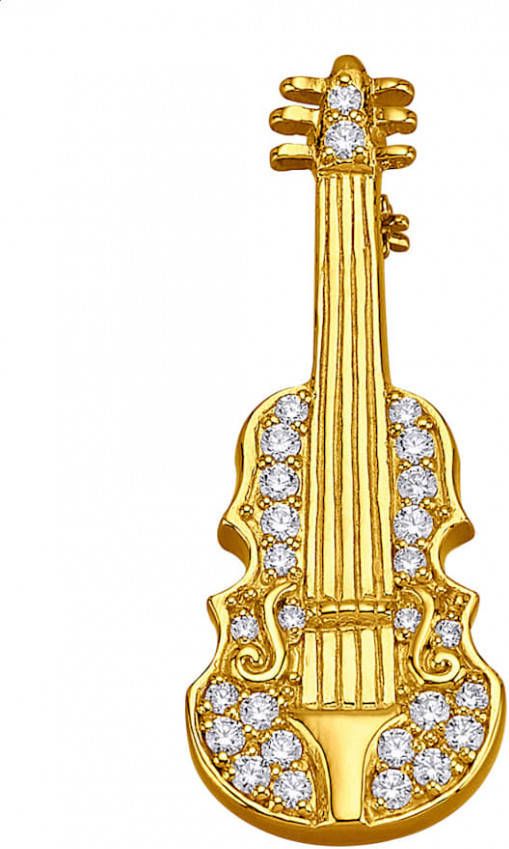 Diemer Highlights Broche Viool met synth. zirkonia's Wit