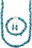 KLiNGEL 3 delige sieradenset van lavakralen en turkooischips Turquoise online kopen