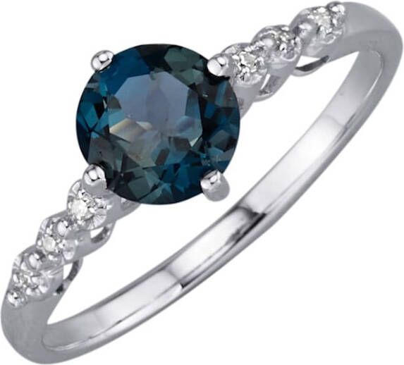 KLiNGEL Damesring met blauwtopaas Wit