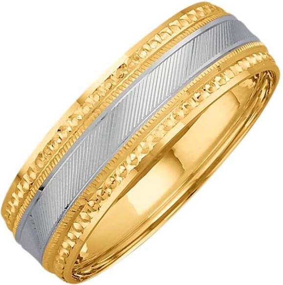 KLiNGEL Damesring van 14 kt. goud Witgoudkleur