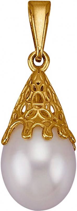 KLiNGEL Hanger met cultivé zoetwaterparel Wit