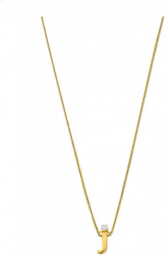 KLiNGEL Hanger met ketting met diamant Geelgoudkleur