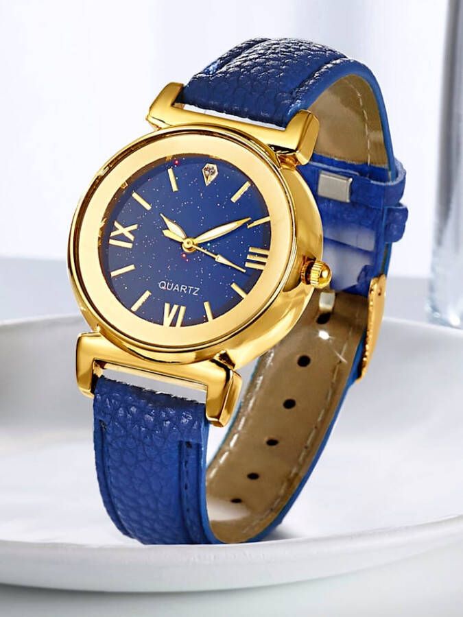 KLiNGEL Horloge Blauw/Goudkleur