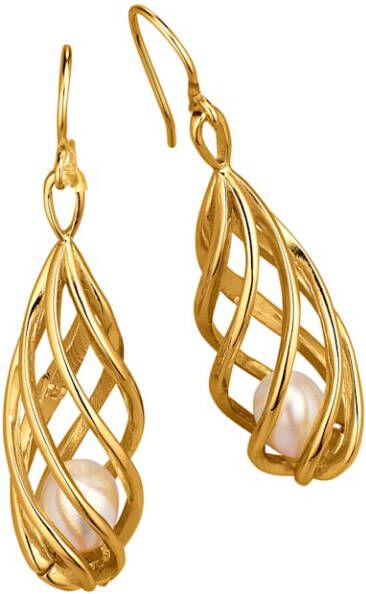 KLiNGEL Oorbellen met cultivé zoetwaterparels, echt zilver Goudkleur