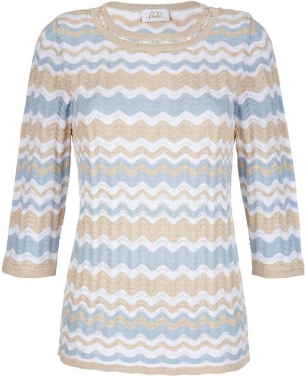 Paola Trui met ajourpatroon Ijsblauw/Zand/Wit