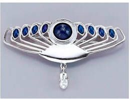 Ursula Christ Broche met lapis lazuli Zilverkleur