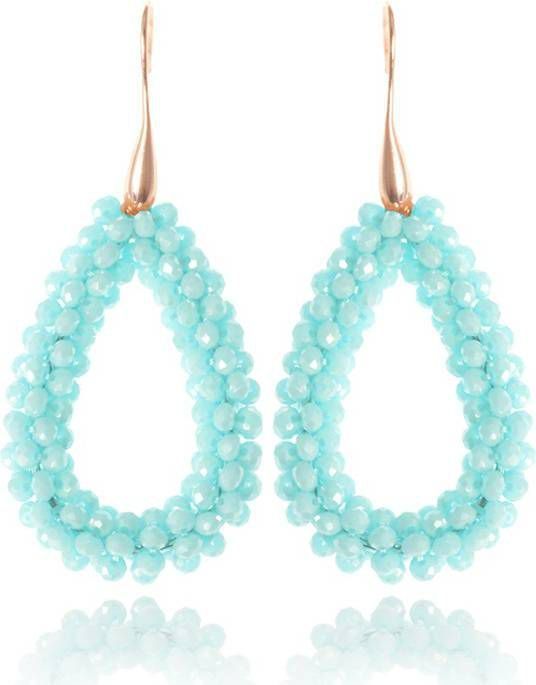 Cilla Jewels Druppel oorbellen Stardust Turquoise Goudkleurig