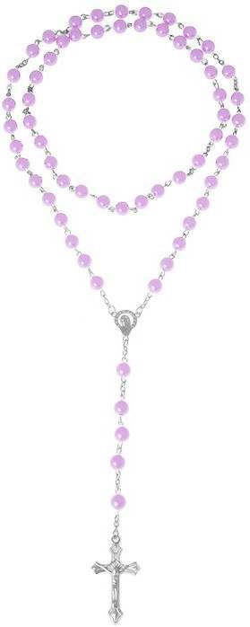 LGT JWLS Paarse rozenkrans ronde kralen met kruis