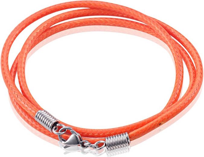 LGT JWLS LGT Jewels waxkoord ketting Oranje 2.5mm 65cm