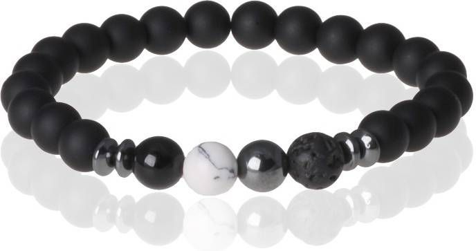 Memphis kralen armband Matte Agaat Gelukssteen Wit
