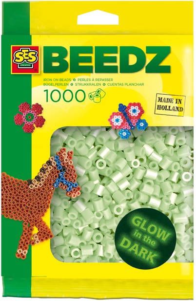 SES Creative Strijkkralen 1000 Kralen Glow In The Dark