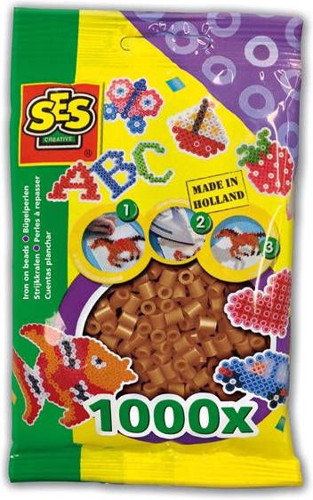 SES Creative Strijkkralen 1000 Kralen Bruin