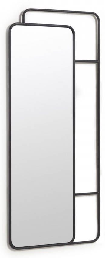 Kave Home Rivka staande spiegel met metalen hangers in zwart 70 x