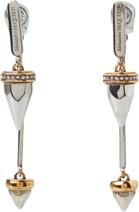 alexander mcqueen Asymmetrische druppel oorbellen , Grijs, Dames