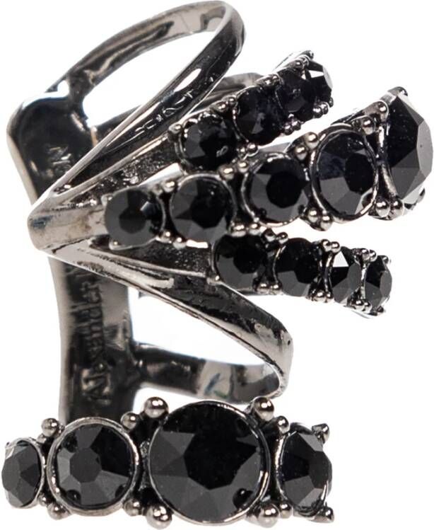 alexander mcqueen Oormanchet met Swarovski kristallen , Grijs, Dames