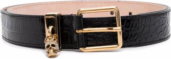 alexander mcqueen Belt Black , Zwart, Dames