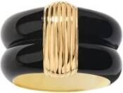 Aurélie Bidermann Katt ring in zwarte bakeliet , Zwart, Dames