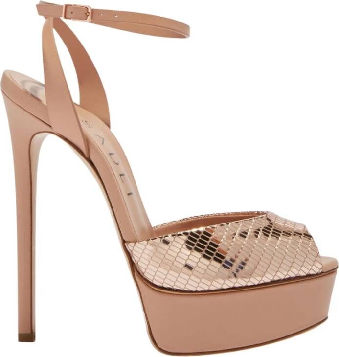 Casadei Flora C viper sandalen , Beige, Dames