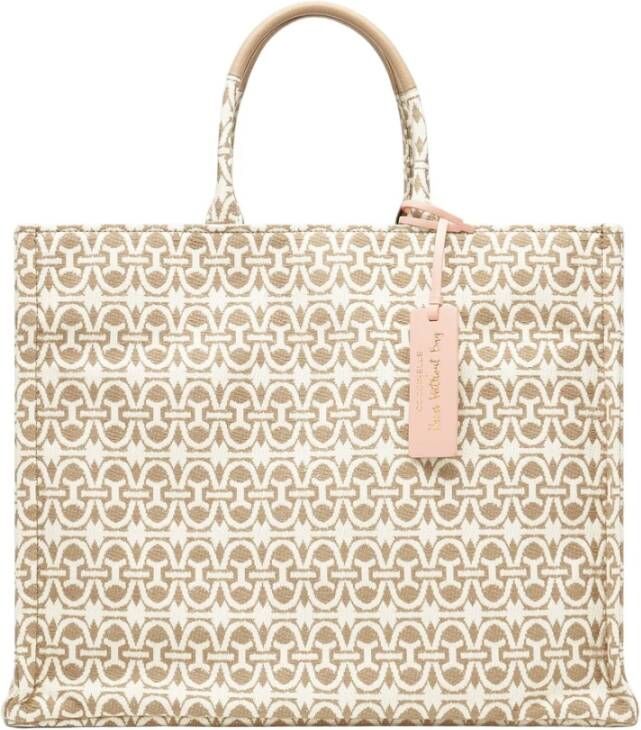 Coccinelle Never Without Bag Monogram Large , Beige, Dames