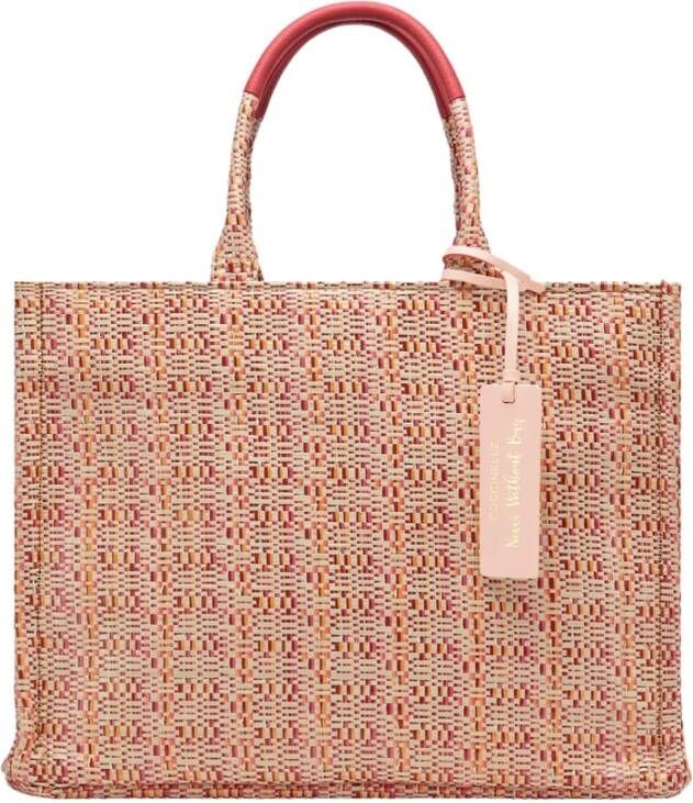 Coccinelle Never Without Bag Cross Straw Monocolor Medium , Beige, Dames