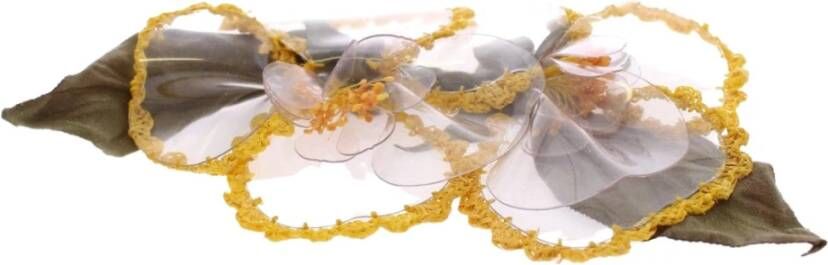 Dolce & Gabbana Floral Transparent Brooch , Geel, Dames