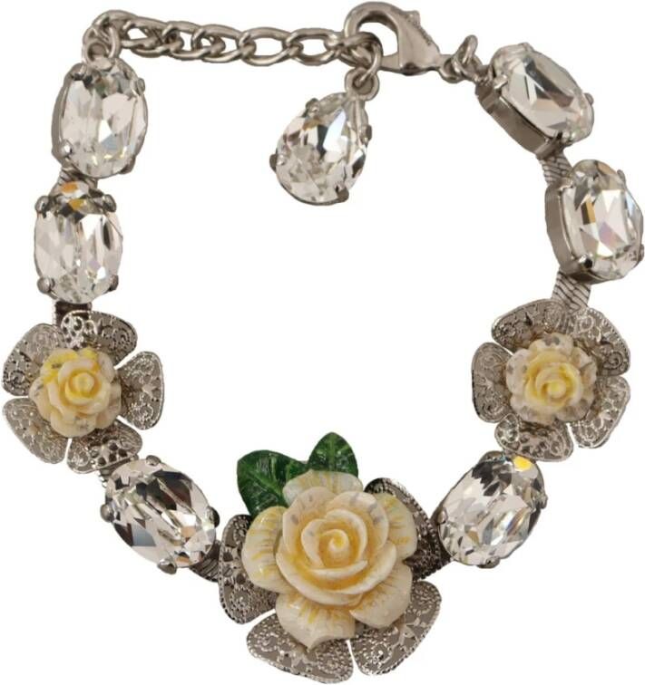 Dolce & Gabbana Floral Snowflake Charms Bracelet , Blauw, Dames