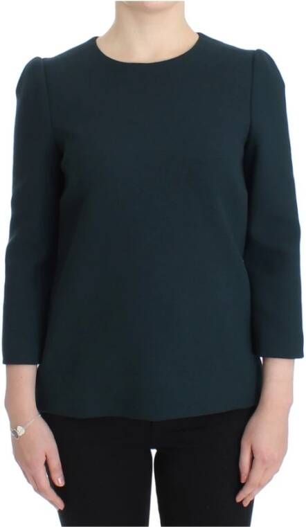 Dolce & Gabbana 3/4 sleeve wool blouse , Groen, Dames