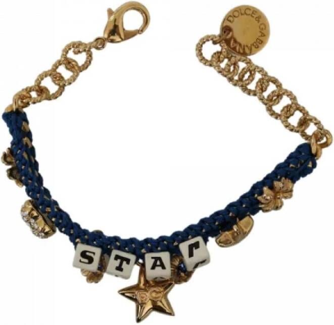 Dolce & Gabbana Star Charms Crystal Statement Bracelet , Blauw, Dames