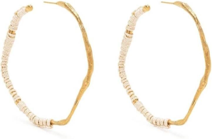 Forte Crochet Hoop oorbellen , Geel, Dames